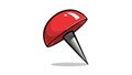 Illustration of a Red Pushpin with Metallic Point and Shadow Royalty Free Stock Photo
