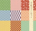 The illustration set of Chiyogami pattern set