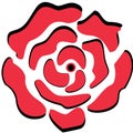 illustration of a red rose color that is about to wither