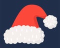 Illustration of a red santa claus hat with white fur. Isolated object. Cute simple style. Christmas mood Royalty Free Stock Photo