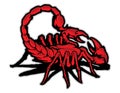 illustration of red scorpion mascot cartoon character in