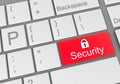 Illustration of a red security button on a gray keyboard Royalty Free Stock Photo