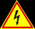 Illustration of the red sign of Electricity Hazard Warning Sign isolated on a black background