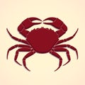 Red crab silhouette shape illustration