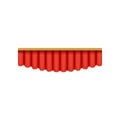 Illustration of red silk pelmets for theater, circus