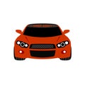 Red sport car front view vector illustration Royalty Free Stock Photo