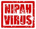 Illustration of red stamp with NIPAH VIRUS text with grunge effect
