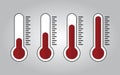 Illustration of red thermometers with different levels Royalty Free Stock Photo