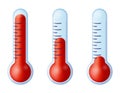 illustration of red thermometers. Different levels