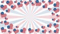 Illustration red, white and blue USA flag hearts pattern background Royalty Free Stock Photo