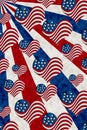 Illustration red, white and blue USA flag hearts pattern background Royalty Free Stock Photo