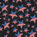 Illustration red, white and blue USA flag stars pattern background that is seamless Royalty Free Stock Photo
