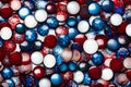 Red white and blue vote buttons background, abstract, colors