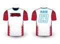 Sports jersey with player logo number and name