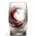 Red wine splashing in a glass isolated on a white background Royalty Free Stock Photo