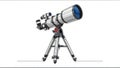 Illustration of a Refractor Telescope on a Tripod for Astronomy Royalty Free Stock Photo