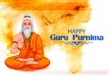 Religious holiday background for Happy Guru Purnima festival celebrated in India Royalty Free Stock Photo