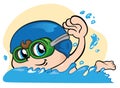 Illustration representing Child playing sports, swimming