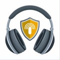 Secure Audio and Hearing Protection Concept Icon Royalty Free Stock Photo