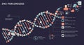 An illustration representing a DNA structure composed of various icons symbolizing Royalty Free Stock Photo