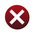 Illustration representing error Icon button, deleting, failure, exluir, x. Ideal for informational and institutional material