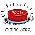 Illustration representing icon button click, switch, push, colored art line Royalty Free Stock Photo