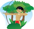 Illustration representing Indigenous Child of Brazilian culture Royalty Free Stock Photo