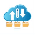 Digital Cloud Storage with Upload and Download Arrows Royalty Free Stock Photo