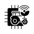 Modern Agriculture Technology Integration with Tractor and Plant Symbol Royalty Free Stock Photo