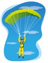Illustration represents a person, jumping from parachute