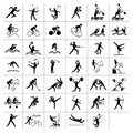 Illustration represents pictogram of varied sports, several games