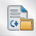 File Sync and Document Management Vector Icon Royalty Free Stock Photo