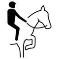 Illustration represents sport pictogram equestrian, dressage, marching mode