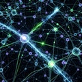 Illustration resembling a neural network or web of interconnected Royalty Free Stock Photo