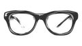Illustration of retro black glasses with thick frames on white background. Royalty Free Stock Photo