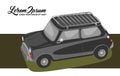 Illustration of Retro Couple Safari Car