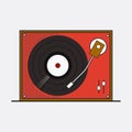 Illustration of retro music turntable vector Royalty Free Stock Photo