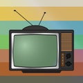 Illustration of retro tv Vintage icon for screen wallpaper design. illustration. Isolated . Communication icon symbol.