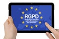 Illustration with RGPD ÃÂ¨glement gÃÂ©nÃÂ©ral sur la protection des donnÃÂ©es, the french words for General Data Protection Regulation Royalty Free Stock Photo