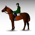 illustration, rider on horse, horse and equestrian sport