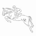 Illustration of rider on horseback, vector draw