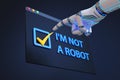 Illustration of ridiculous situation that artificial intelligence (AI) can easily bypass turing tests
