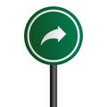 Right arrow road sign with green circle board v.4 Royalty Free Stock Photo