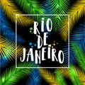 Illustration of Rio de Janeiro from Brazil vacation of colors of the Brazilian flag, Brazil Carnival. Summer. Hand drawn