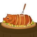 Roast pork with apple