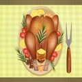 Illustration of roast turkey