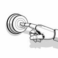 Illustration of a robot hand pressing a button, , symbolizing automation, technology, and humanmachine interaction Royalty Free Stock Photo