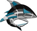 Illustration of a robot shark