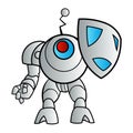 Illustration of a robot with a shield Royalty Free Stock Photo