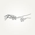 Illustration of robotic and human hands touching Royalty Free Stock Photo